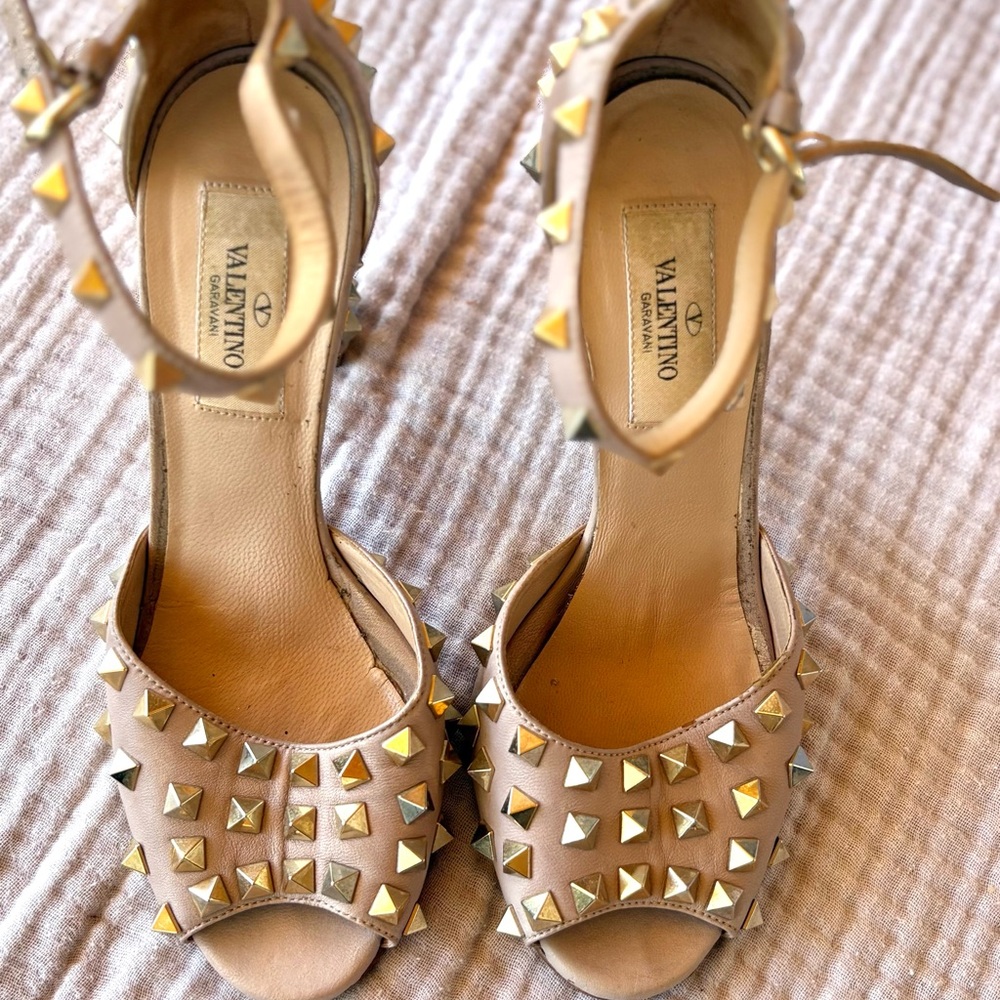 Valentino Nude Studded Heels